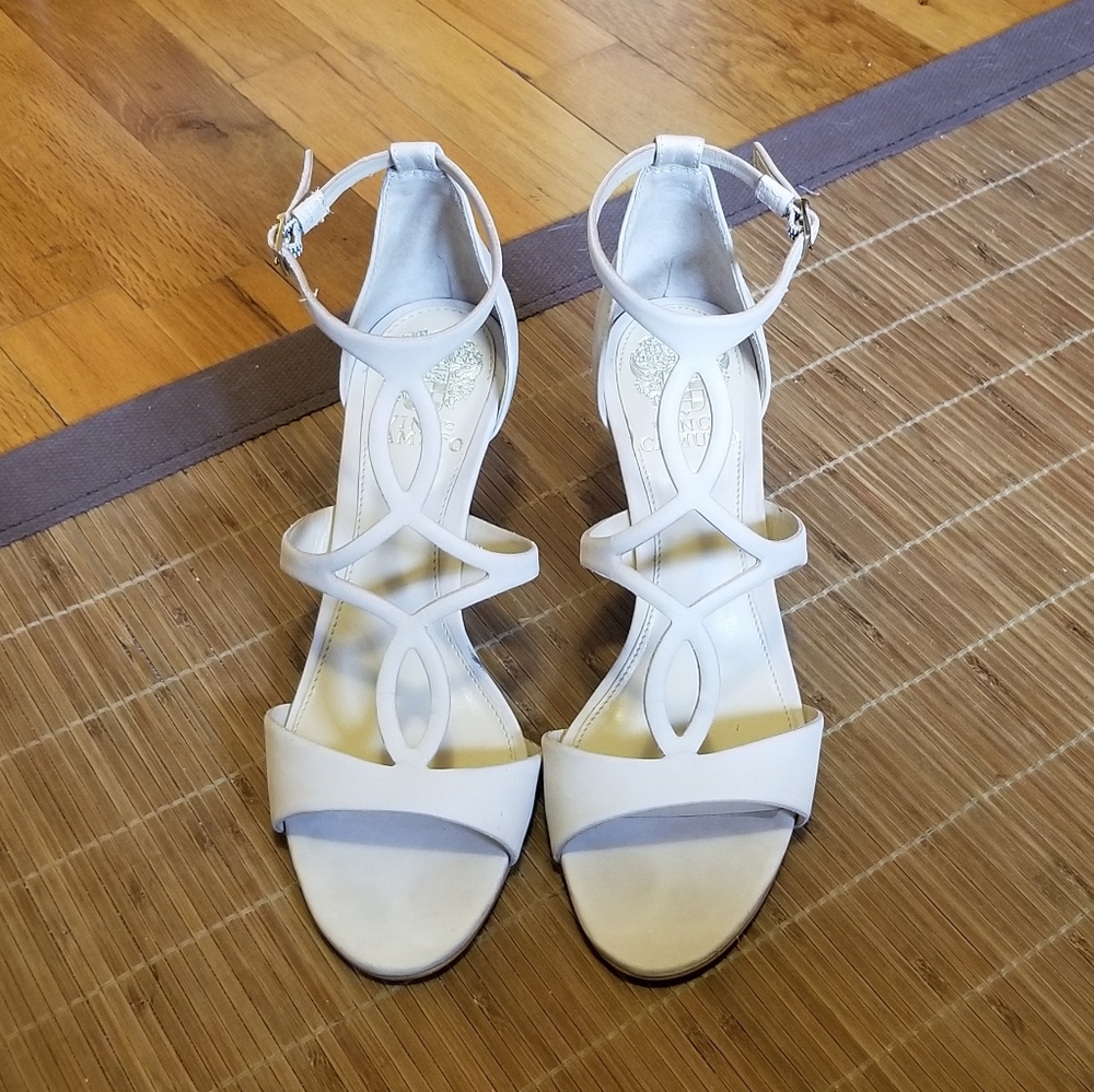 Vince Camuto Cream Suede Sandals